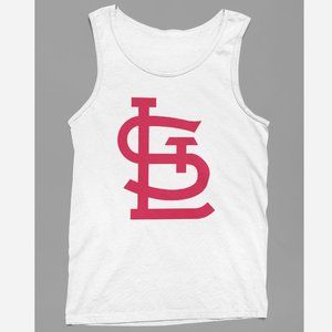 NEW St Louis Cardinals STL Monogram Logo Tank Top WHITE